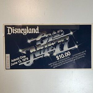 Disneyland Grad Nite 1979 Vintage Ticket
